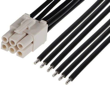 Molex Stiftgehäuse-Kabel mit 6 Polen in Weiß - Bild 1