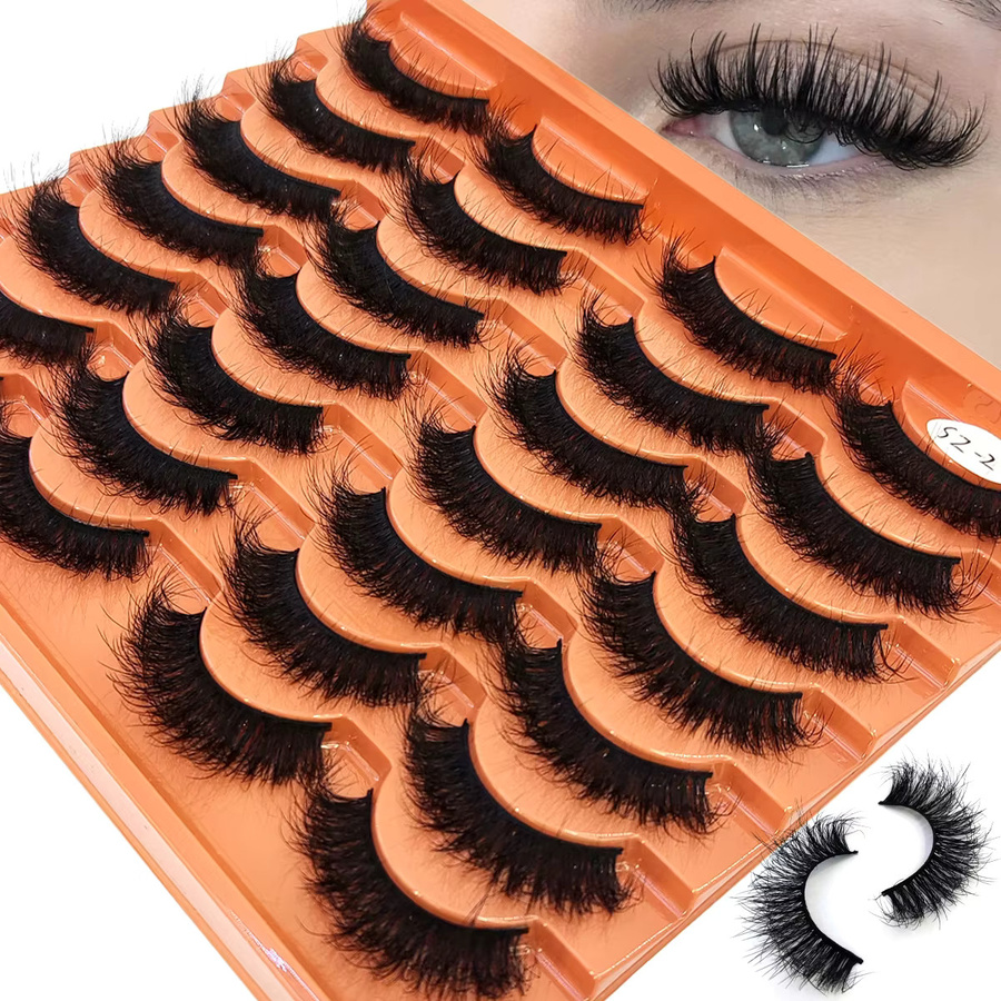 AMSDCN Künstliche Wimpern, Black, 14 Paar, Natürlich, Unisex - Bild 4