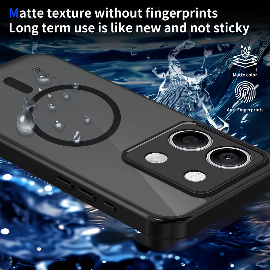 Stoßfeste Handyhülle für Xiaomi Redmi Note 13 Pro+ 5G in Schwarz mit mattem TPU-Rahmen und Unterstützung für kabelloses Laden - Bild 6