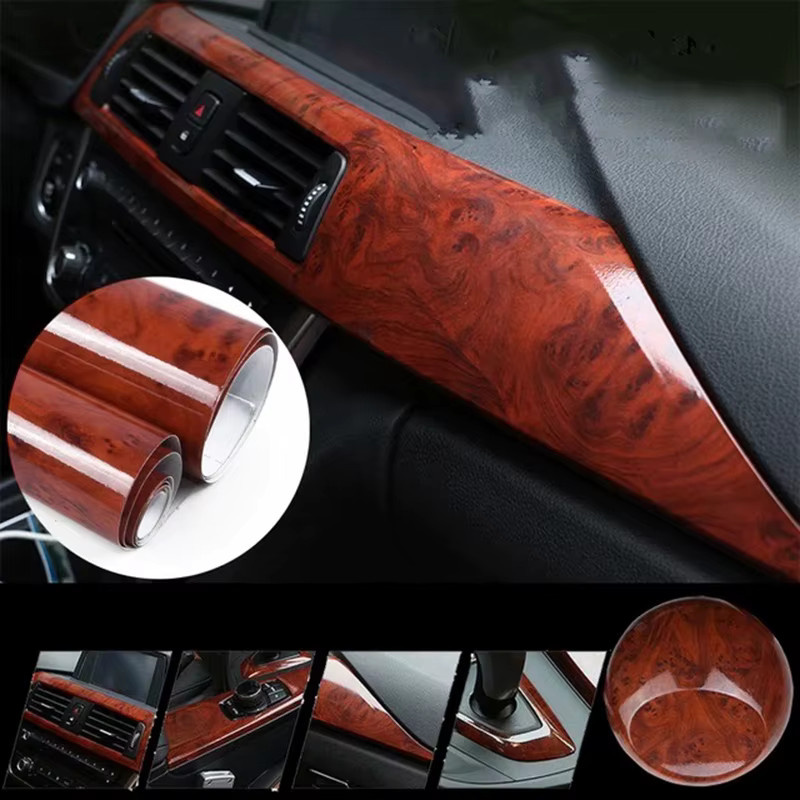 KASDA Selbstklebender Vinyl Wrap Film mit Holzmaserung und Air Release für Auto, Möbel und Home Office in Glanz-Optik - Bild 4