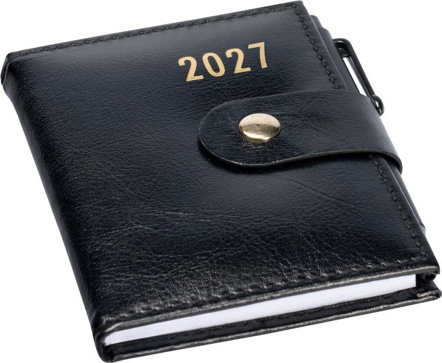 Taschenkalender 2027 Moderne Hausfrau mit Stift, Weekly und Daily, Hardcover, Schwarz - Bild 1