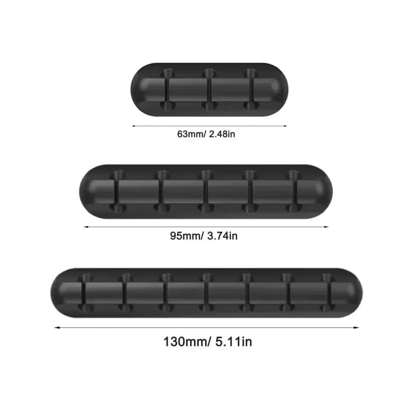 Original Silikon USB-C Kabelaufwicklung Organizer in Schwarz für Desktop-Kabelmanagement und Halter für Maus, Tastatur sowie Kopfhörerkabel - Bild 2