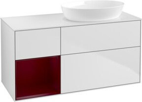 V&B Waschtischunterschrank Finion mit Wandbeleuchtung, Weiß lackiert, Breite: 120 cm, Tiefe: 50,1 cm, Höhe: 50,1 cm - Bild 1