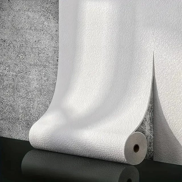Selbstklebende Leinen-Tapete in Weiß, wasserdichte 3D-Wandverkleidung für Wohnzimmer, Schlafzimmer und Badezimmer - Bild 1