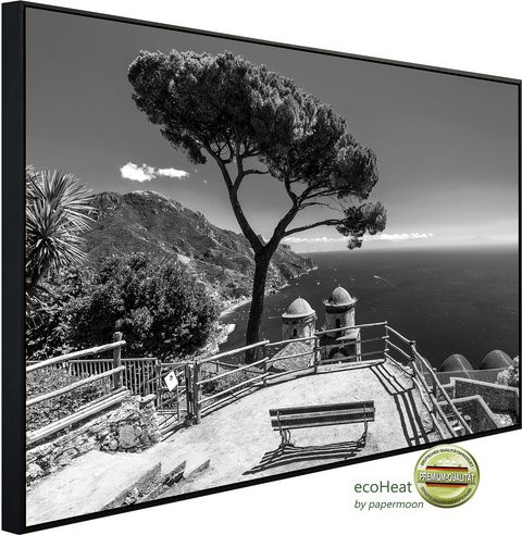papermoon EcoHeat Infrarotheizung Landschaft Schwarz Weiss mit Matt-Effekt und App-Steuerung - Bild 1