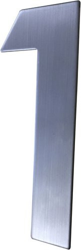 ALPERTEC Hausnummer 1 aus Edelstahl in Silber, B/T/H: 11,7 x 17,0 x 1,8 cm - Bild 1