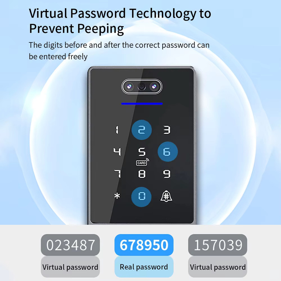 Ttlock Biometrisches Zeiterfassungssystem mit Gesichtserkennung und Fingerabdruck in Schwarz - Bild 2