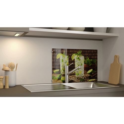 NOVADOORS Glasboard Caipirinha, mehrfarbig, Glas mit abstraktem Design - Bild 1
