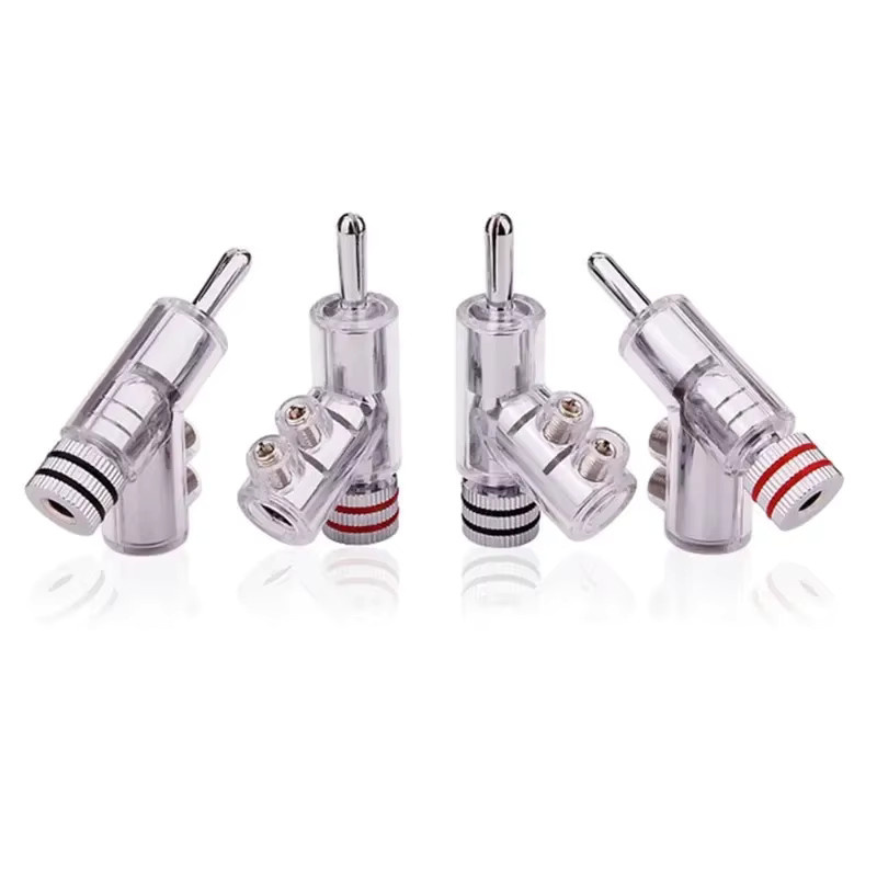 HEDANP Bananenstecker Y-förmiger Pistolen-Adapter aus Kupfer in Gold oder Silber für Lautsprecher-Klemmenanschluss und Audio-Verstärker - Bild 1