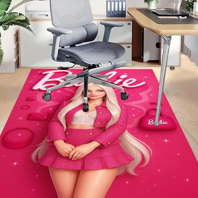 Barbie Fußmatte von Yun2 Home in Pink, rutschfest und waschbar, Polyester, B/T: 80 x 120 cm - Bild 1