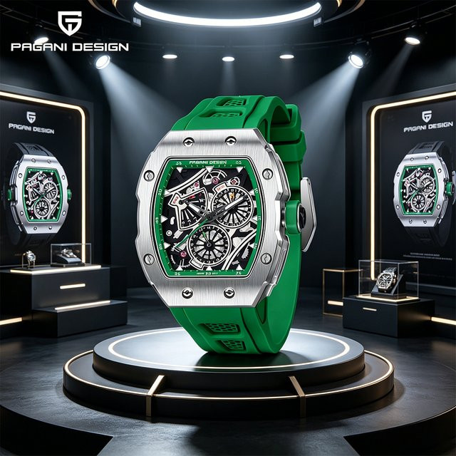 PAGANI DESIGN Armbanduhr, Automatik, Edelstahl, Silikon, 41 mm, Herren - Bild 1