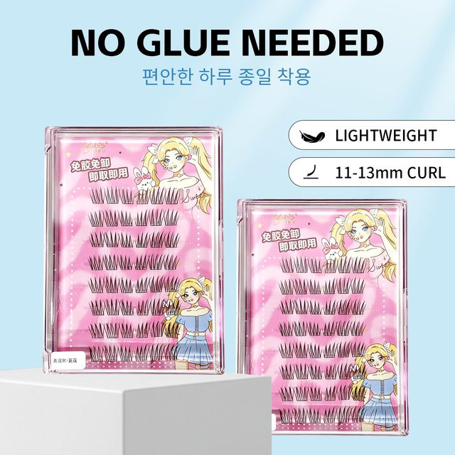 Sosweet Manga-Wimpern, segmentierte Wimpernbüschel, natürlich, Unisex - Bild 1