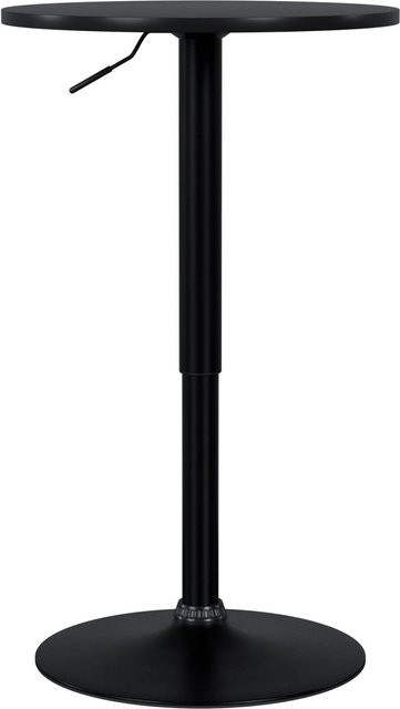 CLP Stehtisch Xanten rund höhenverstellbar schwarz mit Gaslift und Metallgestell, Durchmesser: 52 cm - Bild 1