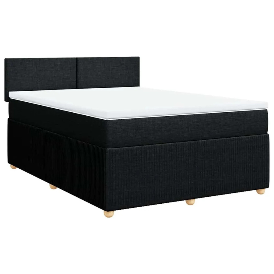vidaXL Boxspringbett mit Matratze Schwarz B/T/H: 140 x 200 x 100,5 cm - Bild 2