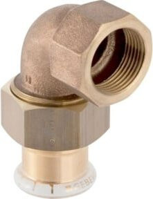 Geberit Mapress Winkelverschraubung aus Messing in Silber, 35 mm x Rp 1 1/4, 90 Grad, flachdicht mit Innengewinde und Außengewinde - Bild 1