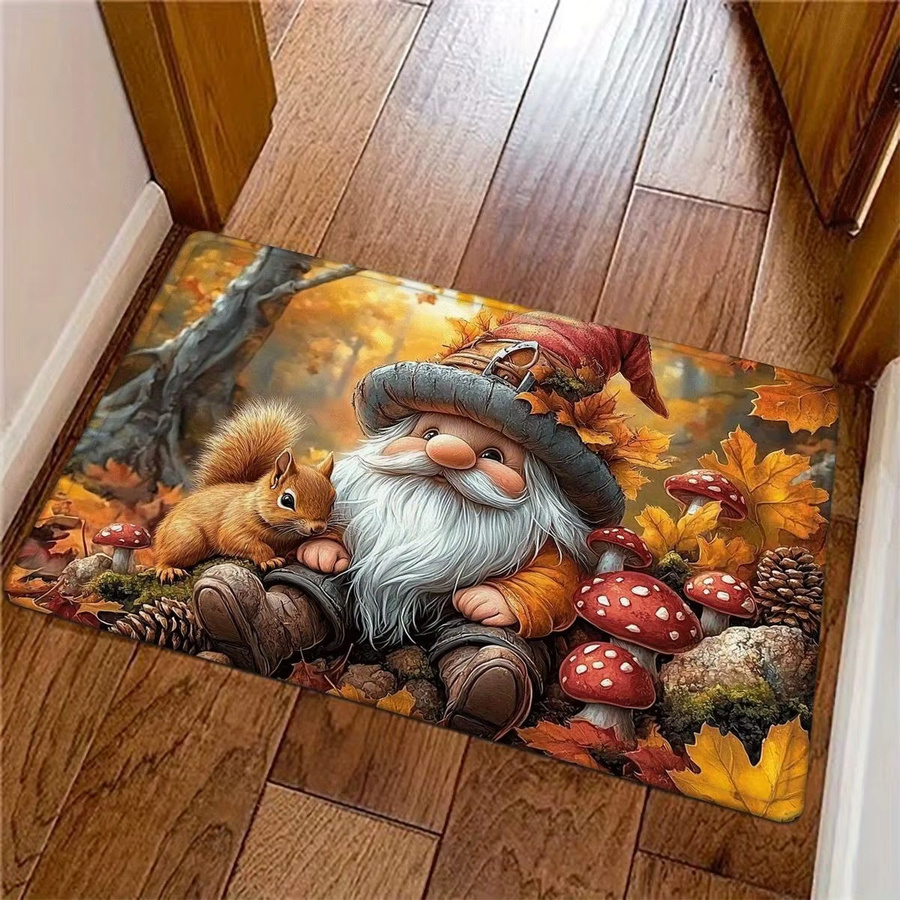 VIKAMA Weihnachts-Teppich in Mehrfarbig, rechteckige Bodenmatte aus Mikrofaser für Eingangsbereich, Küche oder Badezimmer, B/T: 60 x 40 cm - Bild 4