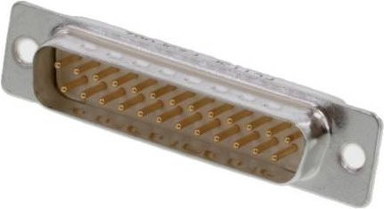 Molex D-SUB Stecker 25-polig in Silber und Weiß zum Löten - Bild 1