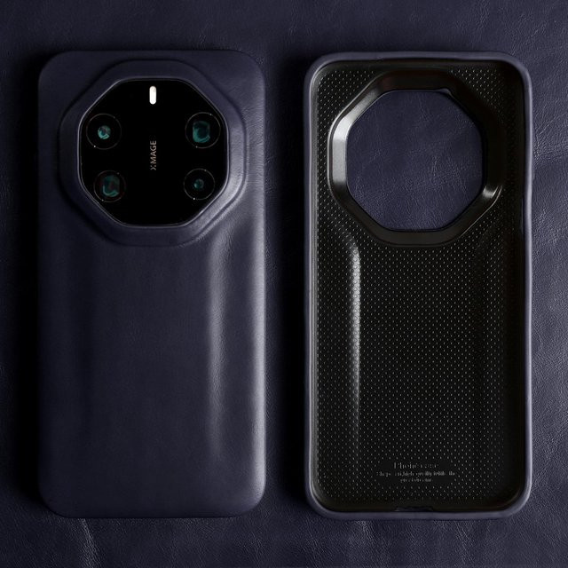 Premium Ölwachs Echtsleder Hülle für Huawei Mate 80 RS Pro Max 70 Air 60 0 Pura 80 Ultra 70 Pro Plus Ultra in Blau - Bild 1