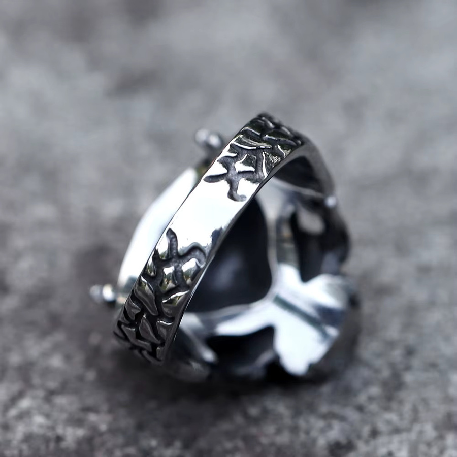 Ring Edelstahl, Silber, Vintage, Herren - Bild 2
