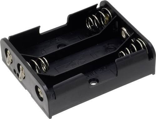 TRU COMPONENTS BH-331D Batteriehalter für 3x Mignon AA Batterien mit Lötanschluss in Schwarz - Bild 1