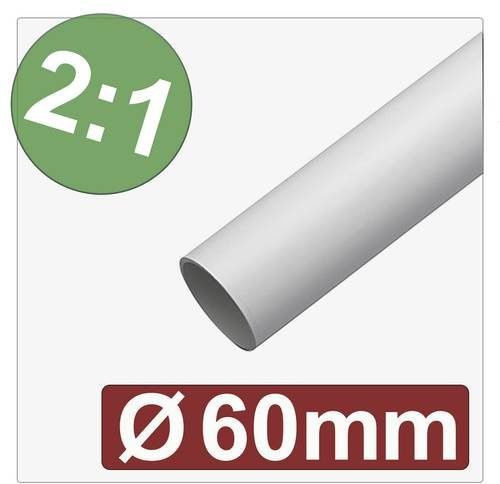 Quadrios Schrumpfschlauch ohne Kleber Weiß Durchmesser: 60 mm, 30 mm Schrumpfrate 2:1 Meterware - Bild 1