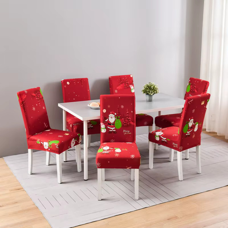 S-EMIGA Elastischer Stuhlbezug mit Grafikdesign in Rot für Esszimmer, Büro und Bankett - Bild 2