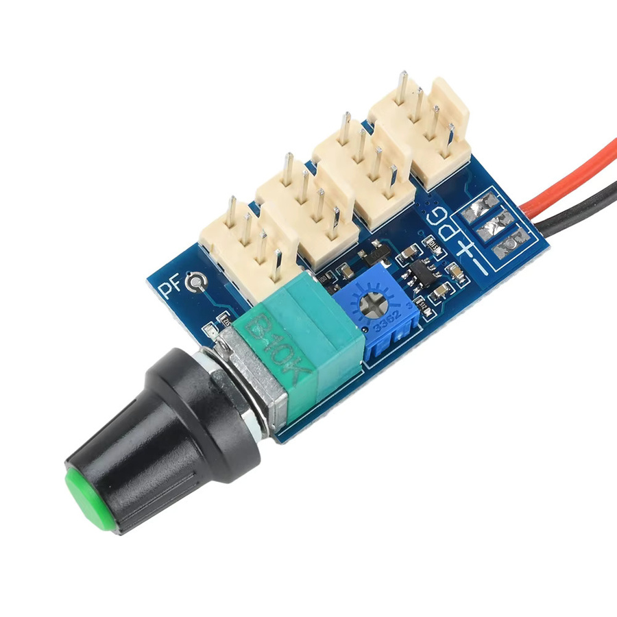 diymore 4-Kanal PWM Lüftergeschwindigkeitsregler mit Schalter und manueller Einstellung, 12V 3A, 5V 25kHz, Rot und Schwarz - Bild 2
