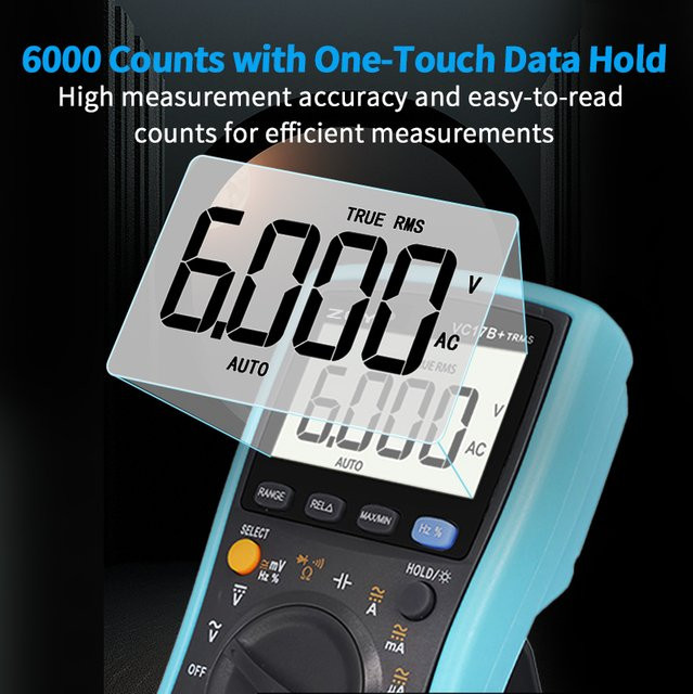 ZOYI ZT-17B+ Digitales Multimeter mit hochpräziser Anzeige und Kapazitätsmessung in Blau - Bild 1