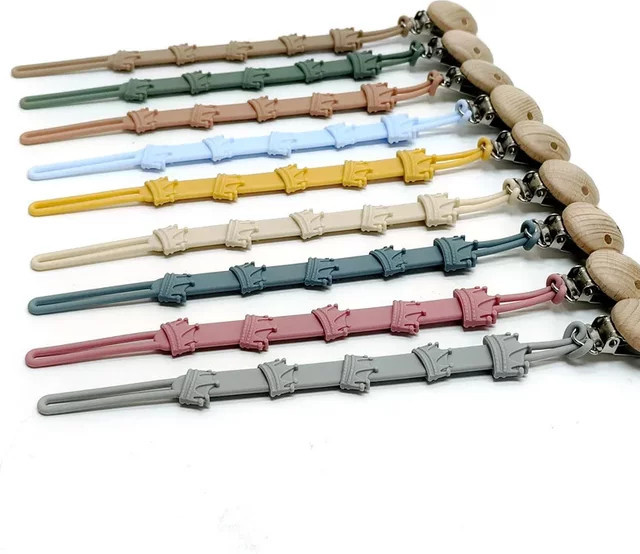 Multifunktionale Baby Schnuller Kette aus Silikon in Blau und Multicolour als Anti-Drop Kette und Beißring - Bild 1