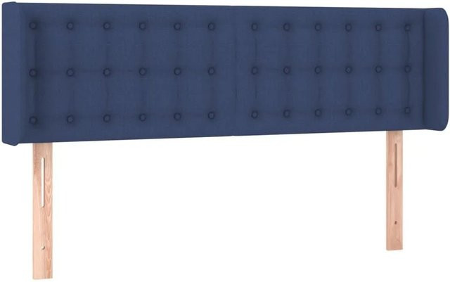vidaXL Kopfteil mit Ohren in Blau aus Stoff, B/H/T: 147 x 88 x 16 cm - Bild 1