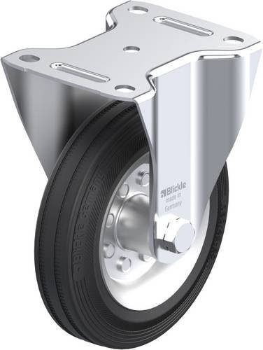 Blickle Bockrolle 280172 B-VE 160R in Schwarz und Silber aus Stahl mit 160 mm Rad-Durchmesser und 135 kg Tragfähigkeit - Bild 1