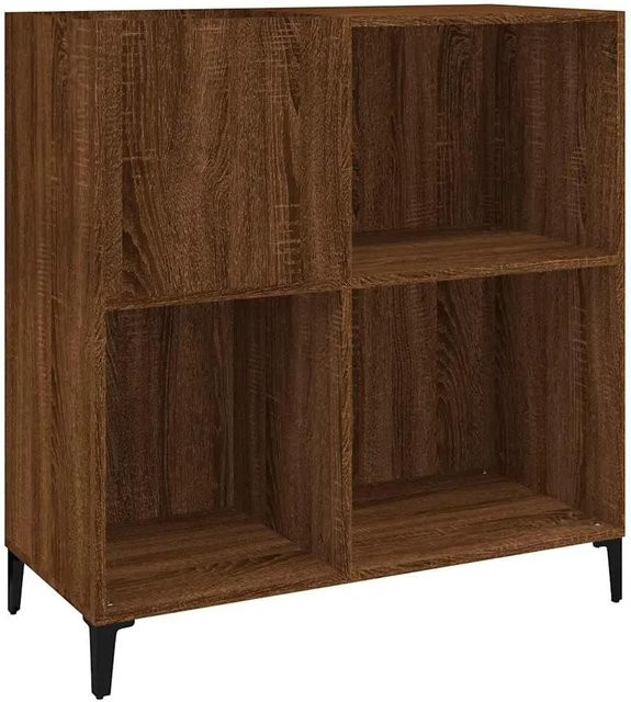 vidaXL Plattenschrank in Eiche Braun im industriellen Stil aus Holzwerkstoff und Metall, B/T/H: 84,5 x 38 x 89 cm - Bild 1