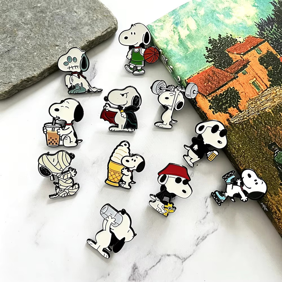Bandai Snoopy Emaille-Pin-Set, Metallbroschen, Unisex - Bild 2