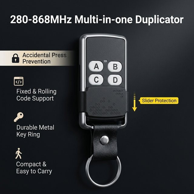 Scimagic-RC Universal-Duplikator RF-Klon-Fernbedienung für Fest- und Rollcode-Garagentoröffner in Schwarz 280-868MHz - Bild 1