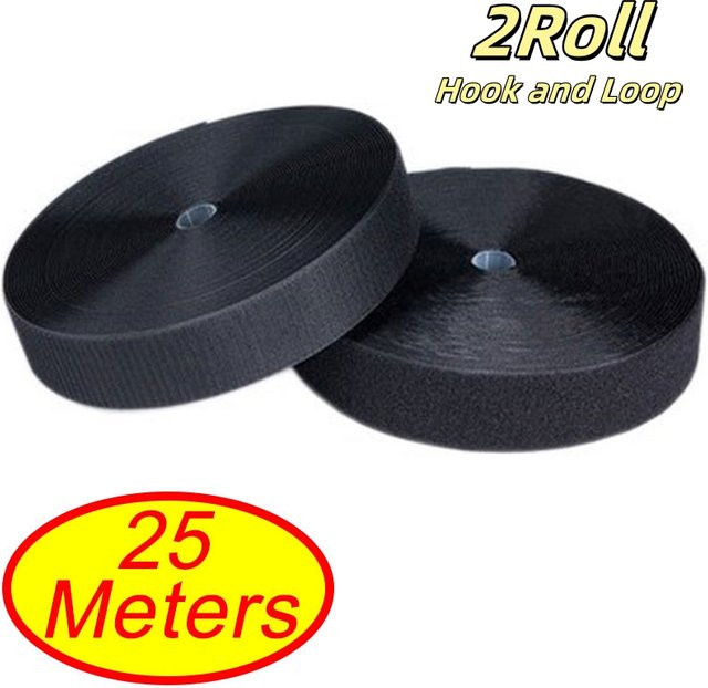Nicht klebendes Klettband in Schwarz-Weiß für DIY-Nähzubehör, 25 Meter Rolle - Bild 1