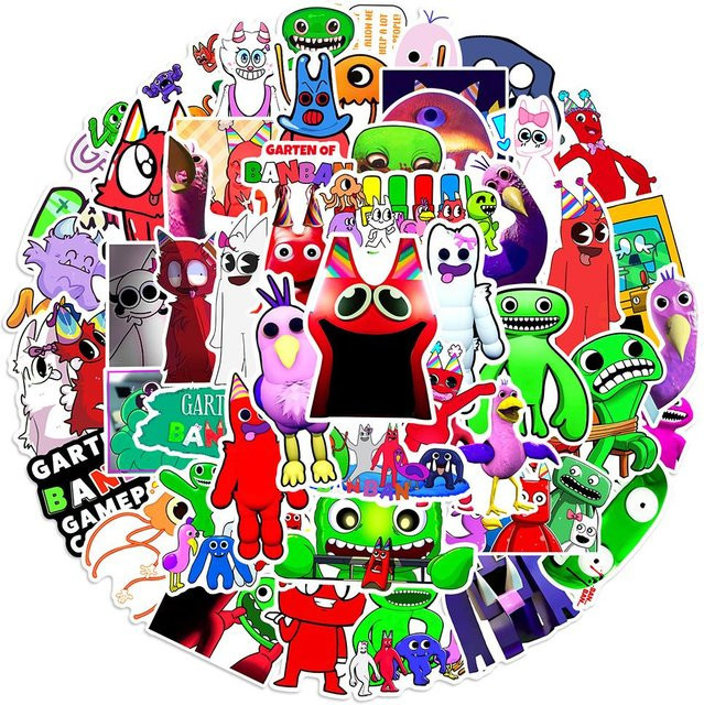 50 Stück Garden of Banban Aufkleber Set von Skyfree, wasserfeste Sticker in Rot und Multicolour für Laptop, Skateboard und Wasserflaschen - Bild 1