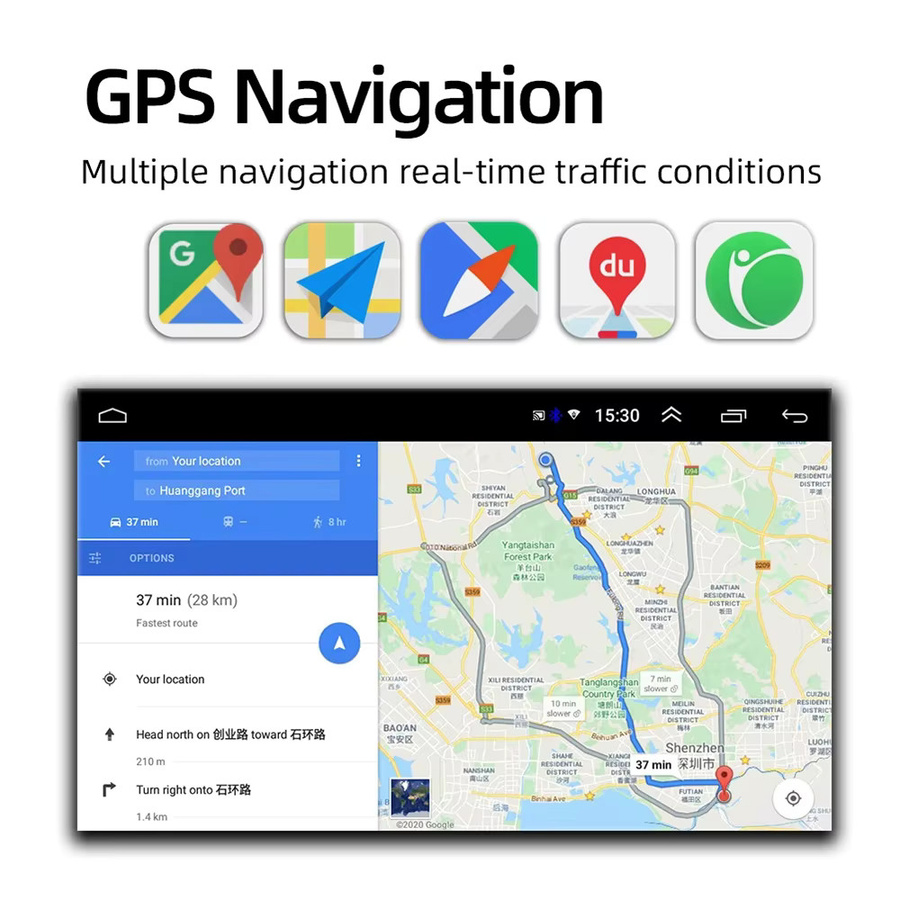 Gearelec 2 DIN Android Autoradio Multimedia-Player mit GPS und WLAN für VW Volkswagen Skoda Octavia Golf 5 6 Touran Passat B6 Polo Jetta in Schwarz - Bild 3