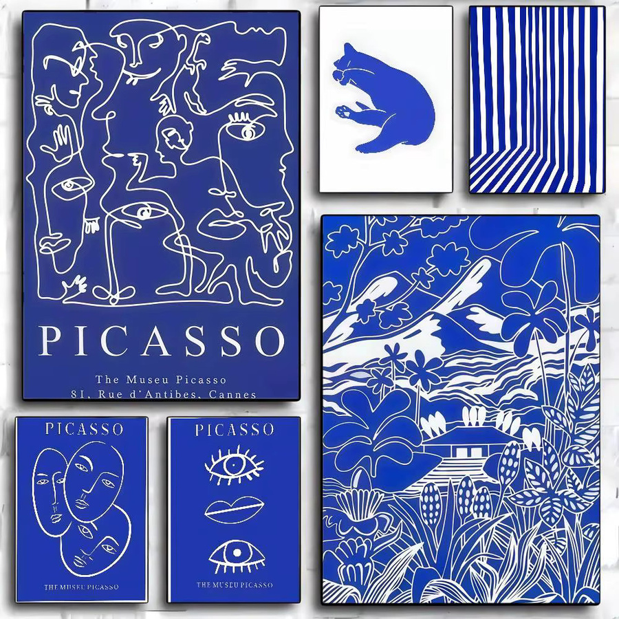 Abstraktes Filmplakat Moetch in Blau als Wandkunst für dein Nordic Home Decor aus Papier - Bild 2