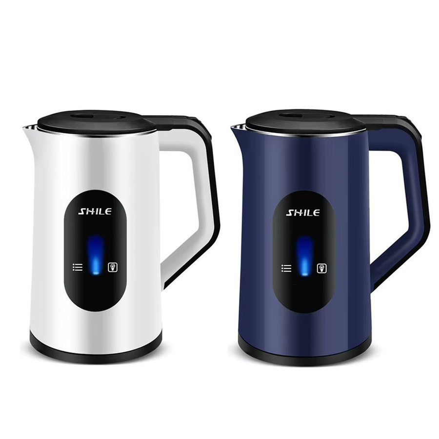 Alloet Elektrischer Edelstahl Wasserkocher mit Digitalanzeige, 2,2 l, 1500W, Silber/Weiß - Bild 2