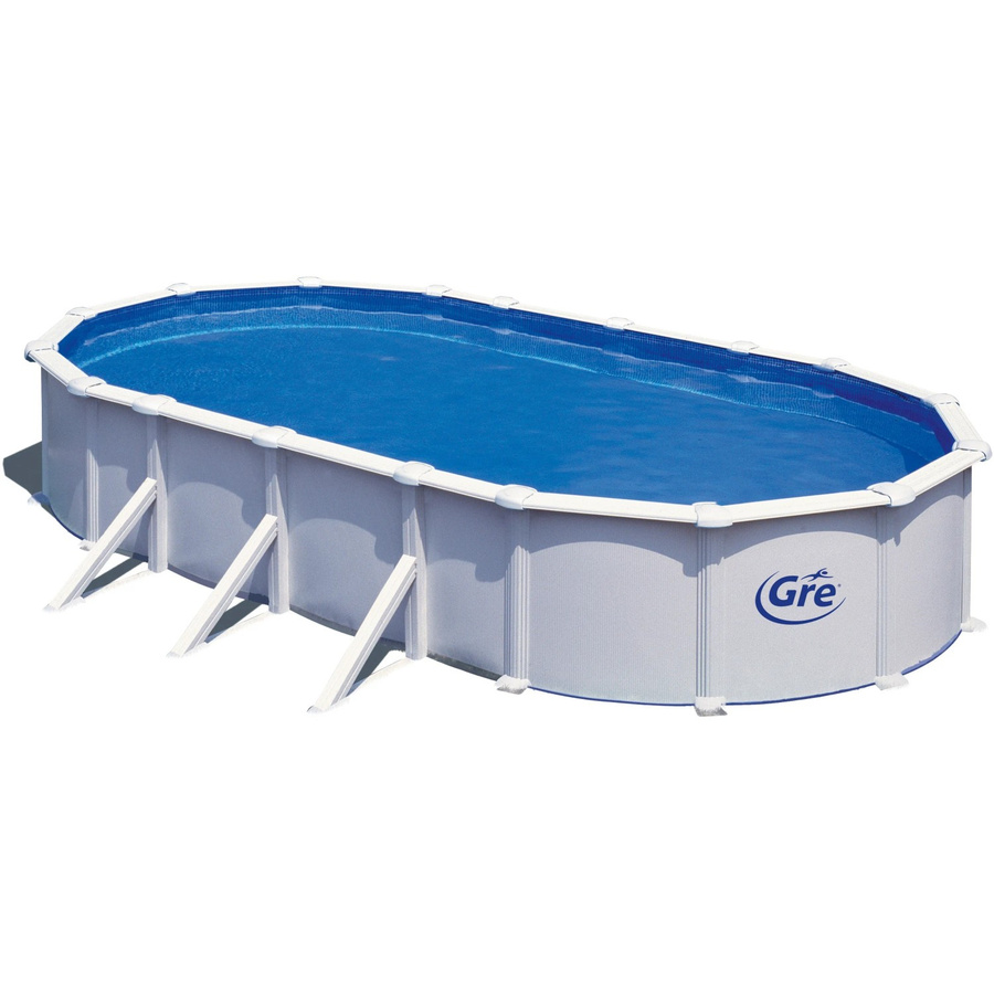 Gre Atlantis Ovaler Stahlwand-Pool in Weiß, B: 800 cm, T: 470 cm, H: 132 cm - Bild 2