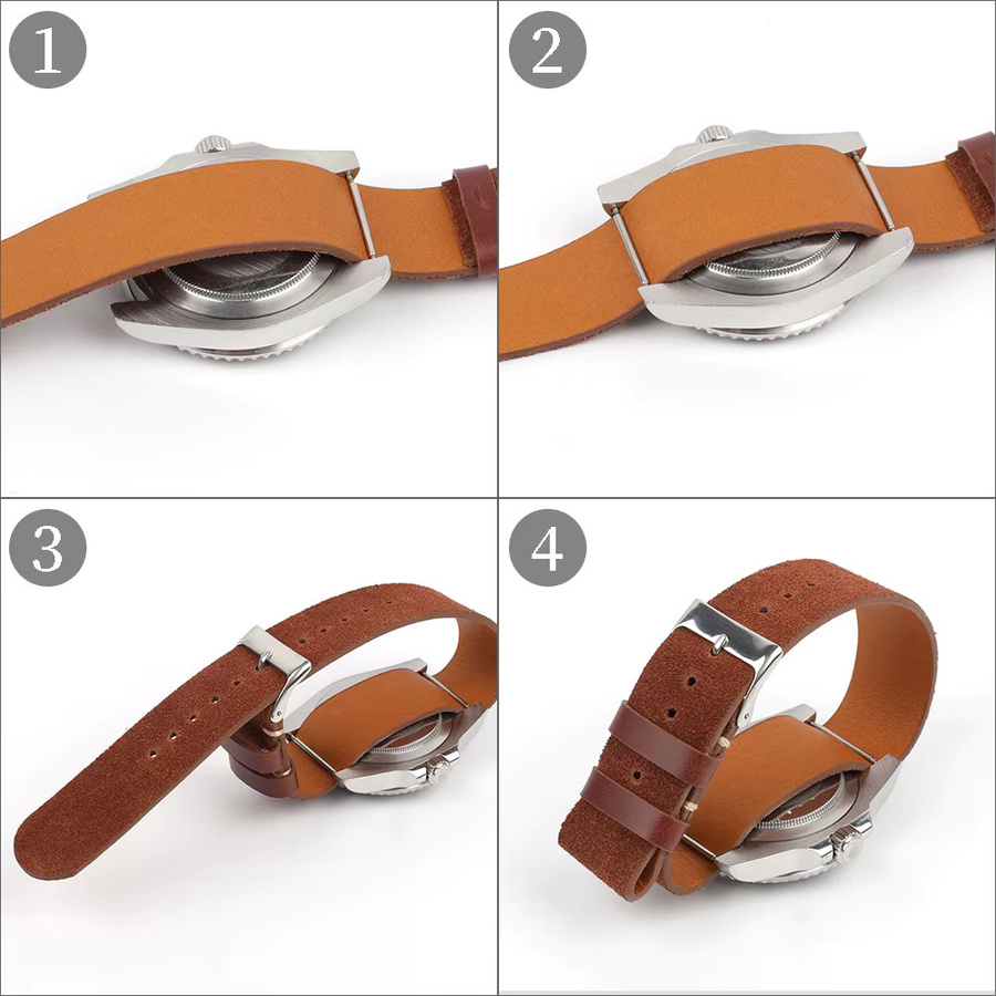 onthelevel Uhrenarmband Wildleder, braun, 18 mm, 20 mm, 22 mm, Unisex - Bild 2