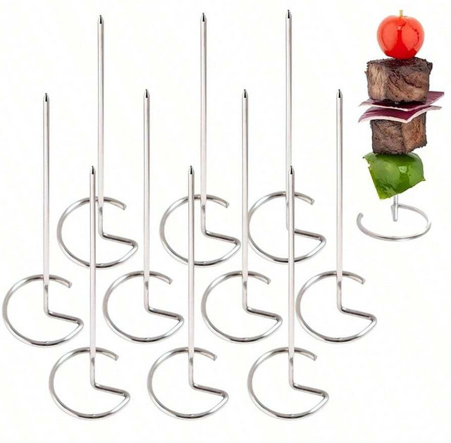 YOCITY Edelstahl Grillspieße für Kebab und BBQ, Silber, Rund - Bild 1