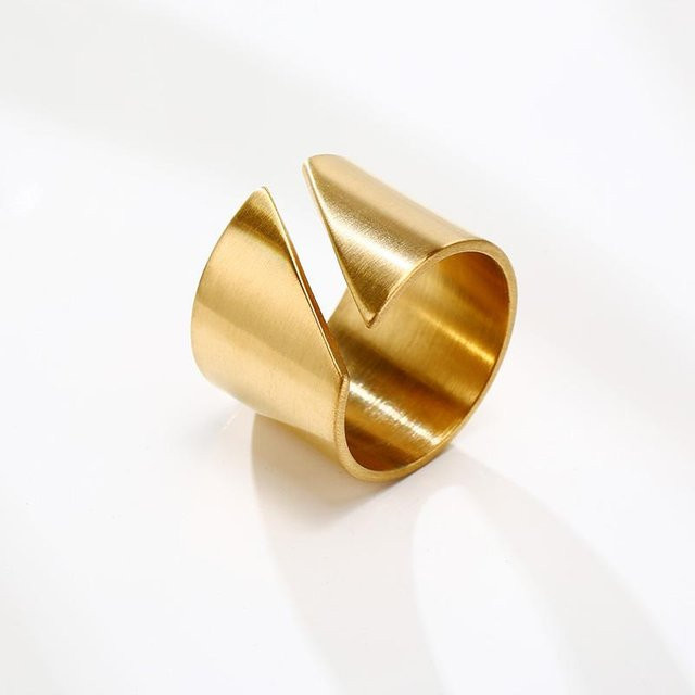 Ring Edelstahl, Gold, Damen, US Size 9 - Bild 1