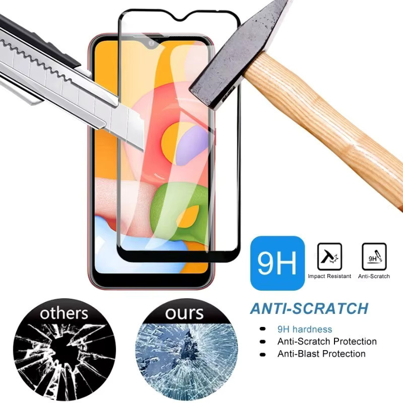 4er-Pack Panzerglas Display Schutzfolie für Samsung Galaxy A11 A12 A13 A14 A15 A01 A02 A04 A05 4G 5G A02S A04E A04S A05S A04 Core in Transparent - Bild 3