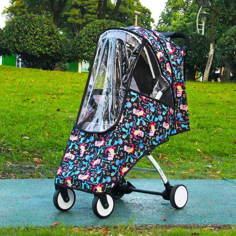 Ardo Universeller Regenschutz für Kinderwagen als Windschutz und Regenmantel in Schwarz und Multicolour - Bild 1