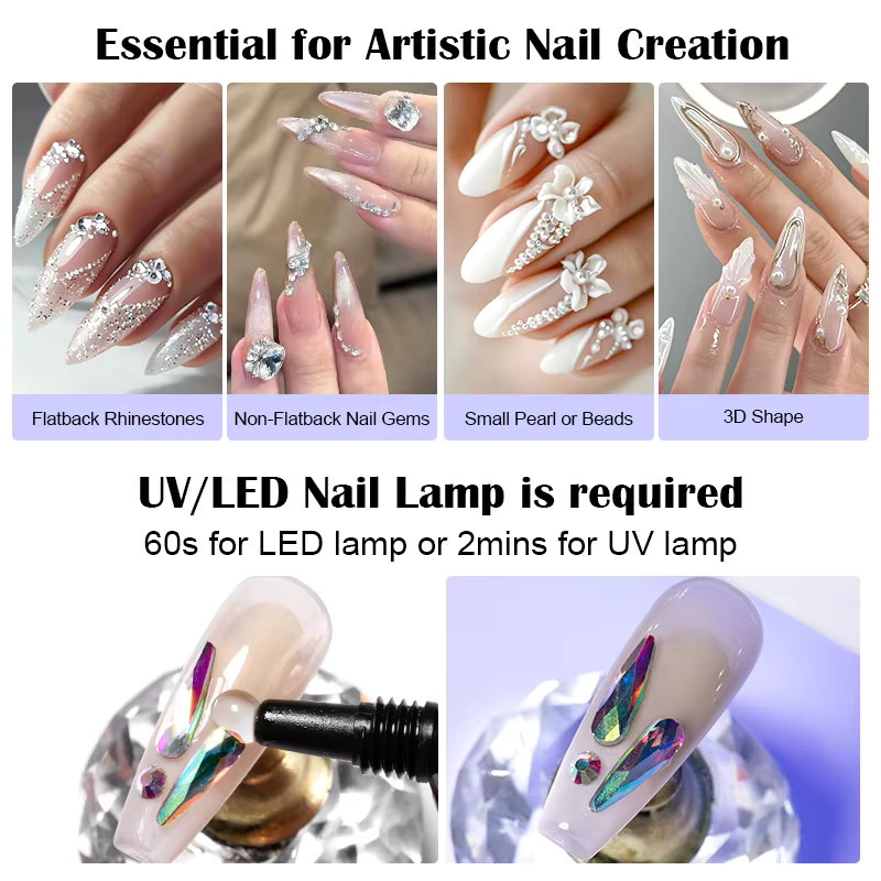 Mtssii Nagelrhinestone-Klebegel, Unisex - Bild 6