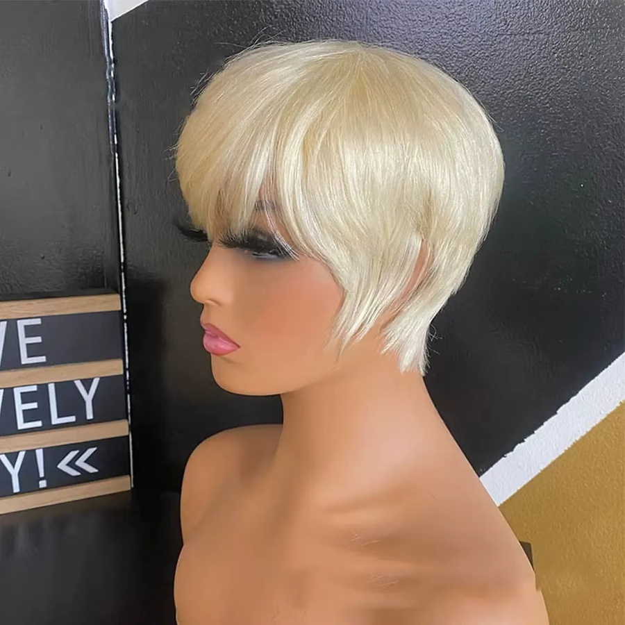 Charming Queen Pixie Cut Perücke, 6 Zoll, 250 % Dichte, blonde Farbe, Damen - Bild 2