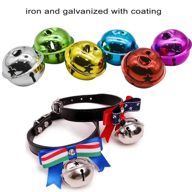 Bunte Weihnachtsglocken aus Metall als Jingle-Anhänger in Sternform für deinen DIY-Bastelbedarf, Durchmesser: 30 mm bis 40 mm - Bild 5