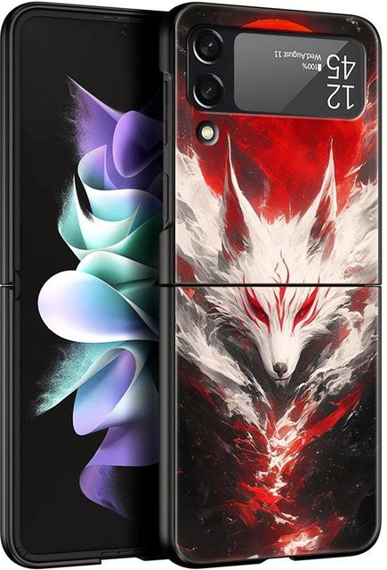 Roter Fuchs Handyhülle aus hartem PC für Samsung Galaxy Z Flip 6, 5, 4 und 3 in Schwarz und Multicolour - Bild 1