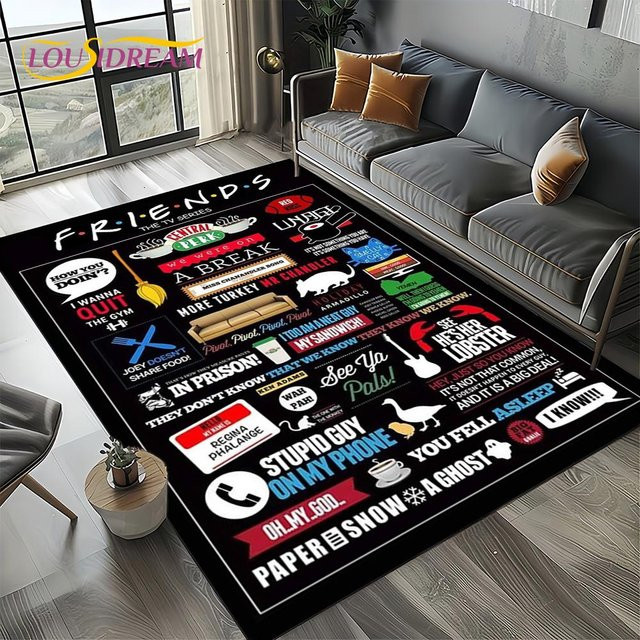 Central Perk Friends TV-Show Teppich, rutschfeste und waschbare Bodenmatte aus Polyester für Wohnzimmer, Schlafzimmer oder Kinderzimmer, B/T: 60 x 40 cm, Multicolour - Bild 1